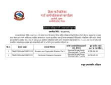 बोलपत्र स्वीकृत गर्ने आशयको सूचना  ।